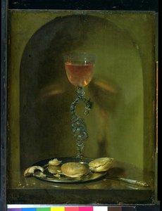 Nature morte avec pain et verre de vin